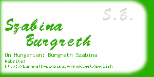 szabina burgreth business card